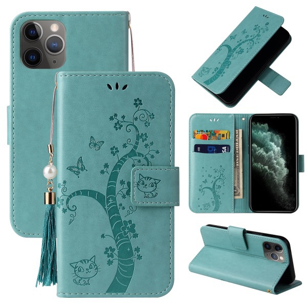 Flip wallet leather embossed cell phone case